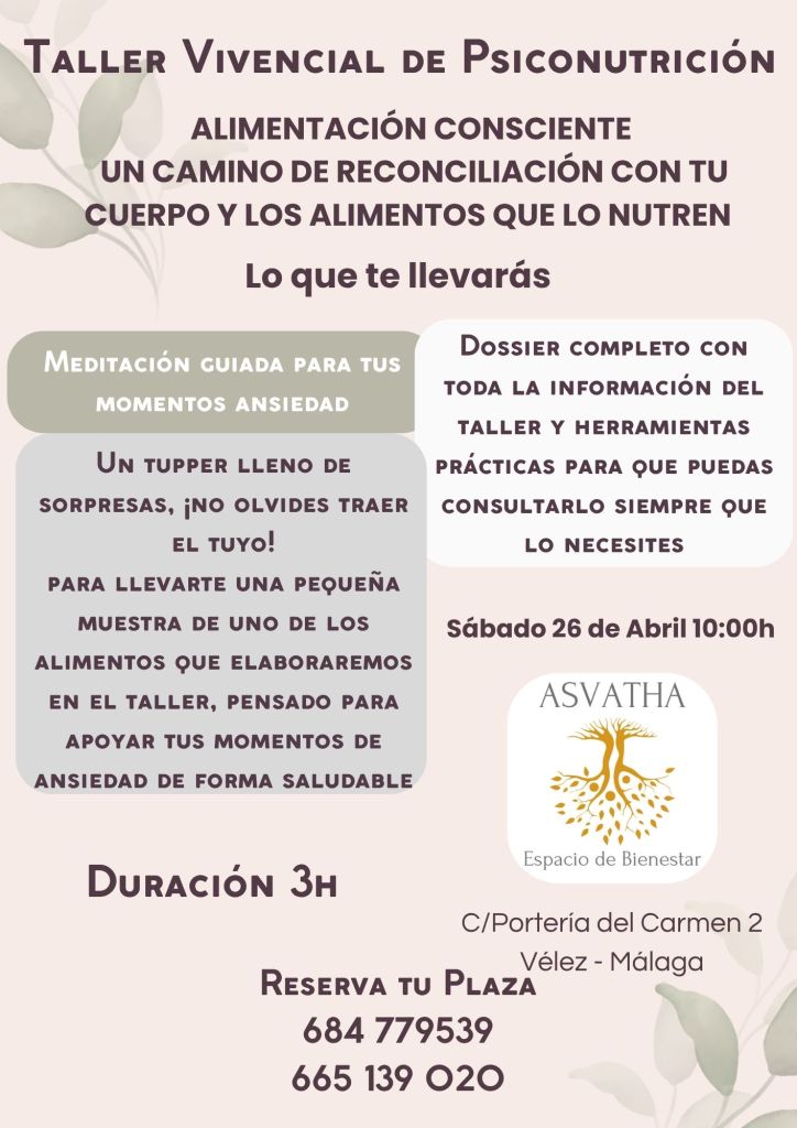 Taller vivencial de psiconutrición